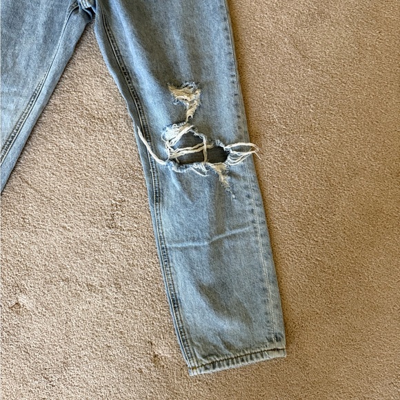 High Rise Distressed Blue Jeans - Picture 3 of 12
